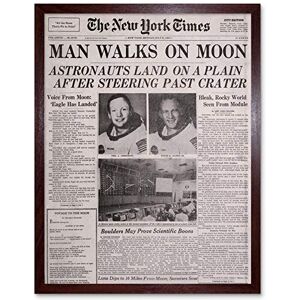 Wee Blue Coo Vintage Space Newspaper Moon Aldrin Armstrong Art Print Framed Poster Wall Decor 12X16 Inch Wee Blue Coo Vintage Space Newspaper Moon Aldrin Armstrong Art Print Framed Poster Wall Decor 12X16 Inch