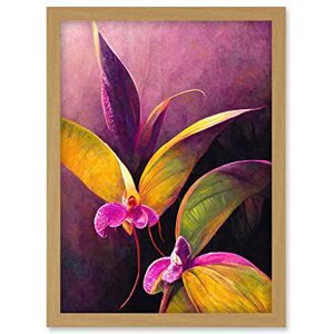 Doppelganger33 LTD Pink Orchid Vibrant Mauve Flowers Painting Artwork Framed Wall Art Print A4 Doppelganger33 LTD Pink Orchid Vibrant Mauve Flowers Painting Artwork Framed Wall Art Print A4