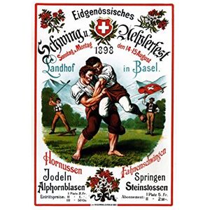 Wee Blue Coo Sport Vintage Ad Wrestling Alpine Basel Wall Art Print Wee Blue Coo Sport Vintage Ad Wrestling Alpine Basel Wall Art Print