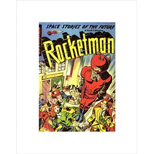 Wee Blue Coo Comic Book Cover Rocketman Space Future Sci Fi Wall Art Print Wee Blue Coo Comic Book Cover Rocketman Space Future Sci Fi Wall Art Print