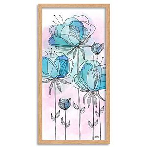 Artery8 Modern Blue Flower Illustration Painting Framed Wall Art Print Long 25X12 Inch Artery8 Modern Blue Flower Illustration Painting Framed Wall Art Print Long 25X12 Inch