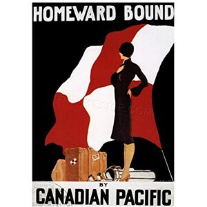 Wee Blue Coo Travel Ocean Liner Ship Flag Woman Homeward Bound Canada Wall Art Print Wee Blue Coo Travel Ocean Liner Ship Flag Woman Homeward Bound Canada Wall Art Print