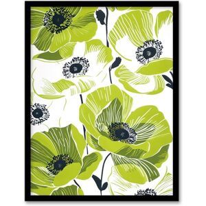 Artery8 Lime Green Poppy Flowers Poppies Floral Design For Living Room Artwork Framed Wall Art Print 18X24 Inch Artery8 Lime Green Poppy Flowers Poppies Floral Design For Living Room Artwork Framed Wall Art Print 18X24 Inch