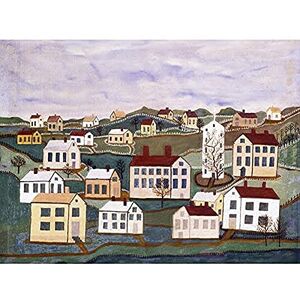 Fine Art Prints Anonymous Twenty-two Houses And Church Painting Art Print Canvas Premium Wall Decor Poster Mural Fine Art Prints Anonymous Twenty-two Houses And Church Painting Art Print Canvas Premium Wall Decor Poster Mural