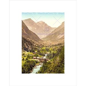 Wee Blue Coo VINTAGE ALPINE VALLEY SCENIC MOUNTAIN SWITZERLAND FRAMED ART PRINT B12X10386 Wee Blue Coo VINTAGE ALPINE VALLEY SCENIC MOUNTAIN SWITZERLAND FRAMED ART PRINT B12X10386