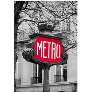 Wee Blue Coo Photo Landmark Composition Retro Metro Sign Paris France Wall Art Print Wee Blue Coo Photo Landmark Composition Retro Metro Sign Paris France Wall Art Print