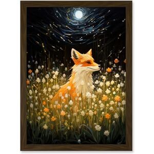 Artery8 Watching the Fireflies Dance Happy Fox over a Wildflower Meadow Oil Painting Orange White Blue Full Moon Spring Night Dreamy Landscape Artwork Framed A3 Wall Art Print Artery8 Watching the Fireflies Dance Happy Fox over a Wildflower Meadow Oil Painting Orange White Blue Full Moon Spring Night Dreamy Landscape Artwork Framed A3 Wall Art Print