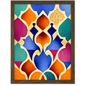Doppelganger33 LTD Islamic Arabesque Beautiful Colourful Pattern Artwork Framed Wall Art Print 18X24 Inch Doppelganger33 LTD Islamic Arabesque Beautiful Colourful Pattern Artwork Framed Wall Art Print 18X24 Inch