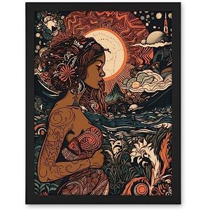 Artery8 Gaia Mother Nature Modern Art Nouveau Folk Art Artwork Framed Wall Art Print 18X24 Inch Artery8 Gaia Mother Nature Modern Art Nouveau Folk Art Artwork Framed Wall Art Print 18X24 Inch