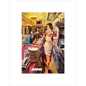 Wee Blue Coo PULP FICTION CAFE WAITRESS AMERICA GANGSTER BLACK FRAMED ART PRINT B12X7740 Wee Blue Coo PULP FICTION CAFE WAITRESS AMERICA GANGSTER BLACK FRAMED ART PRINT B12X7740