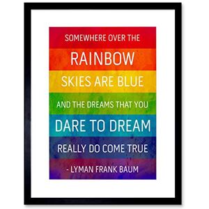Wee Blue Coo Somewhere Over Rainbow Frank Baum Quote Typography Grunge Framed Wall Art Print Wee Blue Coo Somewhere Over Rainbow Frank Baum Quote Typography Grunge Framed Wall Art Print