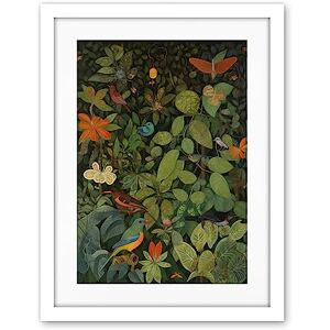 Artery8 Audubon Style Birds and Insects in Jungle Artwork Framed Wall Art Print 18X24 Inch Artery8 Audubon Style Birds and Insects in Jungle Artwork Framed Wall Art Print 18X24 Inch