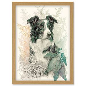 Artery8 Border Collie Dog in Field Modern Colour Pencil Portrait Illustration Artwork Framed Wall Art Print A4 Artery8 Border Collie Dog in Field Modern Colour Pencil Portrait Illustration Artwork Framed Wall Art Print A4