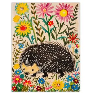 Artery8 Hedgehog in Wildflower Garden Folk Art Painting Kids Bedroom Large Wall Art Poster Print Thick Paper 18X24 Inch Artery8 Hedgehog in Wildflower Garden Folk Art Painting Kids Bedroom Large Wall Art Poster Print Thick Paper 18X24 Inch