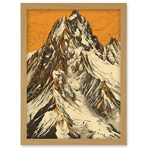 Artery8 K2 Mountain Peak Summit Climbers White and Orange Artwork Framed Wall Art Print A4 Artery8 K2 Mountain Peak Summit Climbers White and Orange Artwork Framed Wall Art Print A4