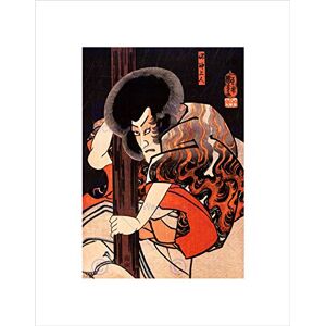 Wee Blue Coo Painting Actor Stage Theatre Utagawa Kuniyoshi Japan Wall Art Print Wee Blue Coo Painting Actor Stage Theatre Utagawa Kuniyoshi Japan Wall Art Print