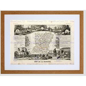 Wee Blue Coo Map Old France Levasseur Mayenne Department Framed Wall Art Print Wee Blue Coo Map Old France Levasseur Mayenne Department Framed Wall Art Print
