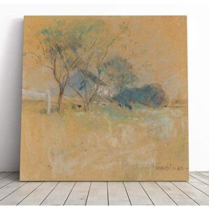 Big Box Art Canvas Print Wall Art John Henry Twachtman House nd Tree Mounted & Stretched Box Frame Picture Home Decor for Kitchen, Living Room, Bedroom, Hallway, Multi-Colour, 14x14 Inch Big Box Art Canvas Print Wall Art John Henry Twachtman House nd Tree Mounted & Stretched Box Frame Picture Home Decor for Kitchen, Living Room, Bedroom, Hallway, Multi-Colour, 14x14 Inch