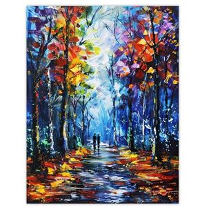 Artery8 Rainbow Forest Trail Couple Abstract Painting Living Room Extra Large XL Wall Art Poster Print Artery8 Rainbow Forest Trail Couple Abstract Painting Living Room Extra Large XL Wall Art Poster Print