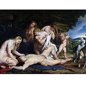 Fine Art Prints Kunstdruck auf Leinwand, Motiv: Rubens der Tod von Adonis, Venus Amor, Drei Graces, Premium-Wanddekoration, Poster, Wandbild Fine Art Prints Kunstdruck auf Leinwand, Motiv: Rubens der Tod von Adonis, Venus Amor, Drei Graces, Premium-Wanddekoration, Poster, Wandbild