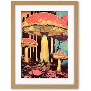 Artery8 Red Mushroom Fungi Pink Blue Bright Psychedelic Nature Kitchen Artwork Framed Wall Art Print 18X24 Inch Artery8 Red Mushroom Fungi Pink Blue Bright Psychedelic Nature Kitchen Artwork Framed Wall Art Print 18X24 Inch
