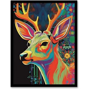 Artery8 Psychedelic Buck Multicoloured Deer Abstract Painting Vibrant Bold Bright Colourful Painting Artwork Framed Wall Art Print 18X24 Inch Artery8 Psychedelic Buck Multicoloured Deer Abstract Painting Vibrant Bold Bright Colourful Painting Artwork Framed Wall Art Print 18X24 Inch