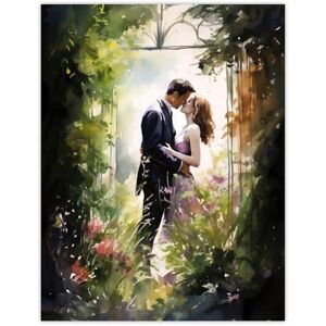 Artery8 Stolen Kiss Watercolour Painting Secret Garden Lovers Kissing Among Flowers Bedroom Art Large Wall Art Poster Print Thick Paper 18X24 Inch Artery8 Stolen Kiss Watercolour Painting Secret Garden Lovers Kissing Among Flowers Bedroom Art Large Wall Art Poster Print Thick Paper 18X24 Inch