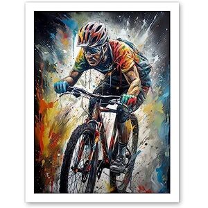 Artery8 Bike Rider Racing Paint Splat Sport Bicycle Race Artwork Framed Wall Art Print 18X24 Inch Artery8 Bike Rider Racing Paint Splat Sport Bicycle Race Artwork Framed Wall Art Print 18X24 Inch