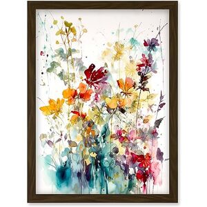 Artery8 Wild Flowers Abstract Watercolour Orange Red Purple Bright Floral Spring Field Artwork Framed Wall Art Print A4 Artery8 Wild Flowers Abstract Watercolour Orange Red Purple Bright Floral Spring Field Artwork Framed Wall Art Print A4