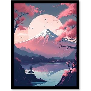 Artery8 Mount Fuji View Through Cherry Blossom Trees Pastel Colour Painting Pink Purple Blue Serene Lake Reflection Japanese Landscape Art Print Framed Poster Wall Decor 12x16 inch Artery8 Mount Fuji View Through Cherry Blossom Trees Pastel Colour Painting Pink Purple Blue Serene Lake Reflection Japanese Landscape Art Print Framed Poster Wall Decor 12x16 inch
