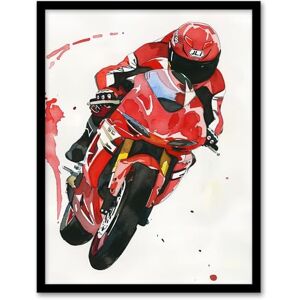 Artery8 Superbike World Championship Red Motorcycle Rider Man Cave Artwork Framed Wall Art Print 18X24 Inch Artery8 Superbike World Championship Red Motorcycle Rider Man Cave Artwork Framed Wall Art Print 18X24 Inch