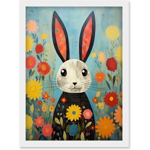 Artery8 Funny Bunny Illustration Modern Floral Rabbit Animal Artwork for Kids Bedroom or Baby Nursery Artwork Framed Wall Art Print A4 Artery8 Funny Bunny Illustration Modern Floral Rabbit Animal Artwork for Kids Bedroom or Baby Nursery Artwork Framed Wall Art Print A4
