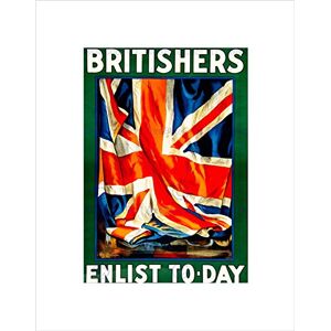 Wee Blue Coo WAR WWI UK BRITISHERS ENLIST UNION FLAG JACK UK FRAMED ART PRINT MOUNT B12X7702 Wee Blue Coo WAR WWI UK BRITISHERS ENLIST UNION FLAG JACK UK FRAMED ART PRINT MOUNT B12X7702