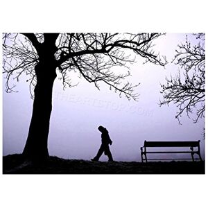 Wee Blue Coo Photo Silhouette Tree Walking Fog Lilac Morning Wall Art Print Wee Blue Coo Photo Silhouette Tree Walking Fog Lilac Morning Wall Art Print