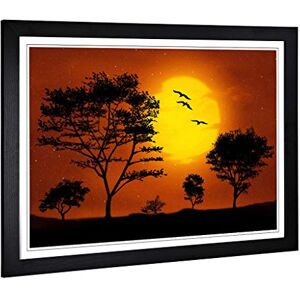 Big Box Art Framed Print of Landscape Trees Forest & Birds Sunset (2) Design Wall Art Picture Home Decor for Kitchen, Living Room, Bedroom, Hallway, Black, A2 / 24.5x18 Inch / 62x45cm Big Box Art Framed Print of Landscape Trees Forest & Birds Sunset (2) Design Wall Art Picture Home Decor for Kitchen, Living Room, Bedroom, Hallway, Black, A2 / 24.5x18 Inch / 62x45cm