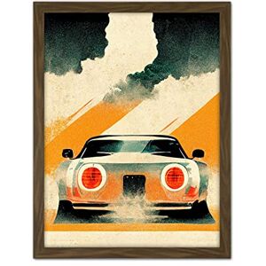 Doppelganger33 LTD Japanese Sports Car Vintage Vector Yellow Silver Black Artwork Framed Wall Art Print 18X24 Inch Doppelganger33 LTD Japanese Sports Car Vintage Vector Yellow Silver Black Artwork Framed Wall Art Print 18X24 Inch