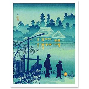 Wee Blue Coo Takahashi Shotei Japanese House Lake Art Print Framed Poster Wall Decor 12x16 inch Wee Blue Coo Takahashi Shotei Japanese House Lake Art Print Framed Poster Wall Decor 12x16 inch