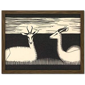 Artery8 Samuel Jessurun De Mesquita Two Gazelles Artwork Framed Wall Art Print 18X24 Inch Artery8 Samuel Jessurun De Mesquita Two Gazelles Artwork Framed Wall Art Print 18X24 Inch