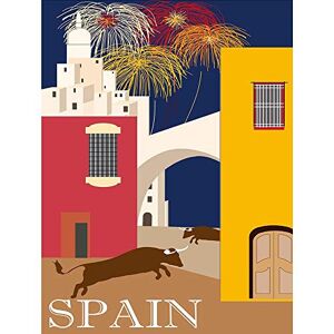 Wee Blue Coo Travel Tourism Spain Pamplona Bull Run Fireworks Buildings Arch Art Print Poster Wall Decor 12X16 Inch Wee Blue Coo Travel Tourism Spain Pamplona Bull Run Fireworks Buildings Arch Art Print Poster Wall Decor 12X16 Inch