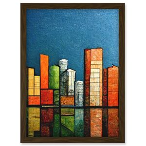 Doppelganger33 LTD Abstract Modern Cityscape Reflections Orange Blue Yellow Artwork Framed Wall Art Print A4 Doppelganger33 LTD Abstract Modern Cityscape Reflections Orange Blue Yellow Artwork Framed Wall Art Print A4