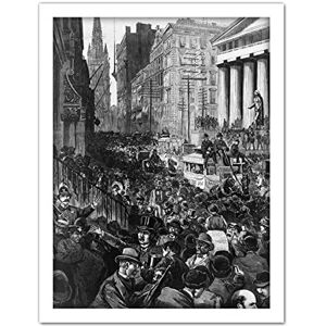 Artery8 Schell Hogan 1884 Wall Street Panic New York Engraving Artwork Framed Wall Art Print 18X24 Inch Artery8 Schell Hogan 1884 Wall Street Panic New York Engraving Artwork Framed Wall Art Print 18X24 Inch