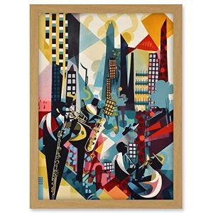 Artery8 Jazz Musicians Playing on an Urban Landscape Rooftop Abstract Modern Watercolour Illustration Artwork Framed A3 Wall Art Print Artery8 Jazz Musicians Playing on an Urban Landscape Rooftop Abstract Modern Watercolour Illustration Artwork Framed A3 Wall Art Print