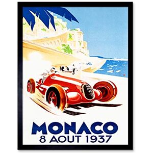 Wee Blue Coo Racing Car Monaco 1937 Grand Prix Art Print Framed Poster Wall Decor 12x16 inch Wee Blue Coo Racing Car Monaco 1937 Grand Prix Art Print Framed Poster Wall Decor 12x16 inch