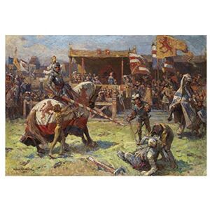 Wee Blue Coo Painting Landscape Medieval Ajdukiewicz Jousting Wall Art Print Wee Blue Coo Painting Landscape Medieval Ajdukiewicz Jousting Wall Art Print