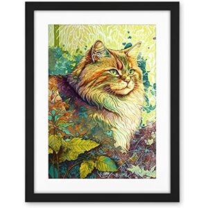 Artery8 Siberian Cat in Nature Vibrant Colourful Modern Portrait Illustration Artwork Framed Wall Art Print 18X24 Inch Artery8 Siberian Cat in Nature Vibrant Colourful Modern Portrait Illustration Artwork Framed Wall Art Print 18X24 Inch