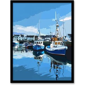 Artery8 Fishing Boats Padstow Harbour Digital Painting Bathroom Toilet Artwork Framed Wall Art Print 18X24 Inch Artery8 Fishing Boats Padstow Harbour Digital Painting Bathroom Toilet Artwork Framed Wall Art Print 18X24 Inch