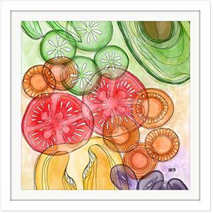 Artery8 Vegetables Fruits Colourful Watercolour Painting Square Wooden Framed Wall Art Print Picture 16X16 Inch Artery8 Vegetables Fruits Colourful Watercolour Painting Square Wooden Framed Wall Art Print Picture 16X16 Inch