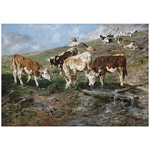 Wee Blue Coo Painting Landscape Animals Braith Young Cattle Tyrol Wall Art Print Wee Blue Coo Painting Landscape Animals Braith Young Cattle Tyrol Wall Art Print