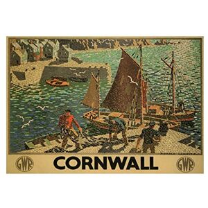 Wee Blue Coo Travel Cornwall UK Fishing Boat Gull Sea Train Railway Wall Art Print Wee Blue Coo Travel Cornwall UK Fishing Boat Gull Sea Train Railway Wall Art Print