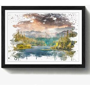 Arty Pie Framed Print Black A2 (24.5x18 Inch) Landscape Beautiful Mountain Scene V3, Wood, Multi-Colour, 60 x 42 x 2 cm Arty Pie Framed Print Black A2 (24.5x18 Inch) Landscape Beautiful Mountain Scene V3, Wood, Multi-Colour, 60 x 42 x 2 cm